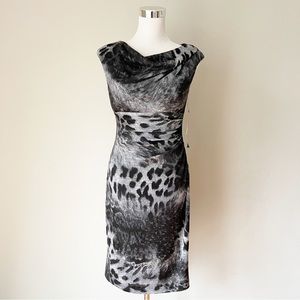 American Living Animal Print Gray Sheath Dress Size 8